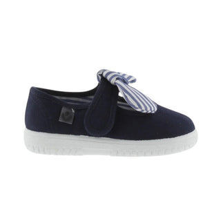 Zapato Lona Niña con Pañuelo de Rayas- VICTORIA