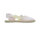 Zapato tipo valenciana con cintas en lino rosa – Tokolate