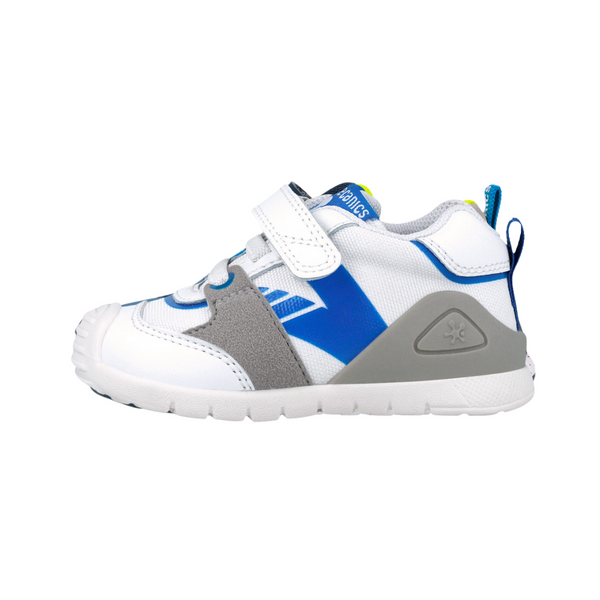 Zapato Niño Elástico con Velcro Blanco y Azul - BIOMECANICS
