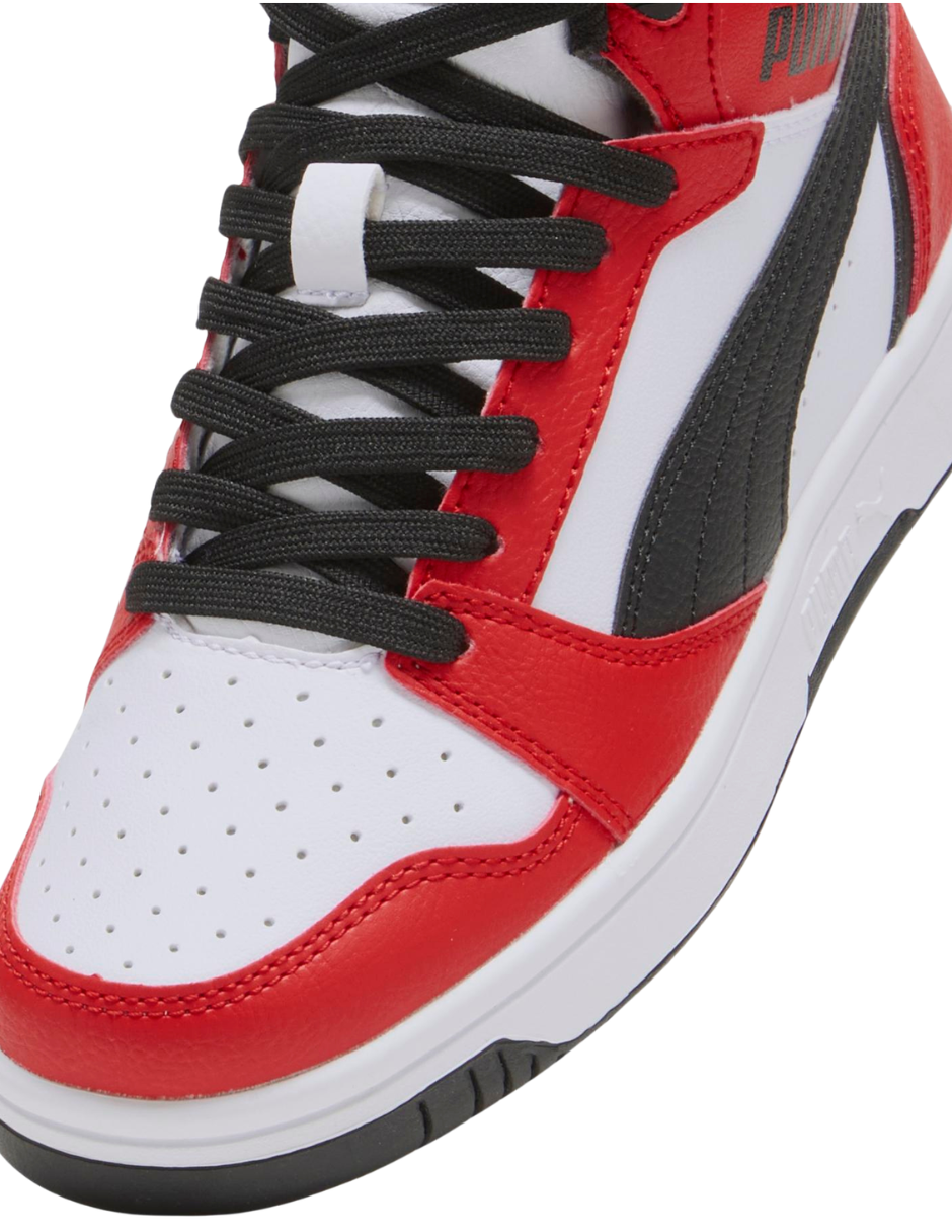Tenis Puma Rebound V6 Mid JR Rojos para Niño