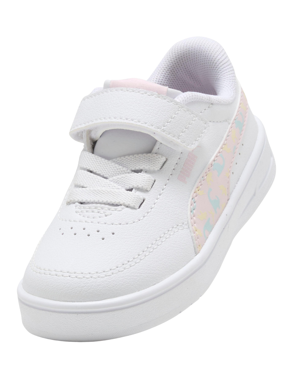 Tenis Puma Court Classic Clean Dino AC+ Inf Blancos para Niña