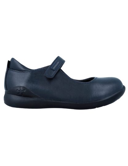 Zapato Niña Escolar Piel Velcr Azul -Biomecanics