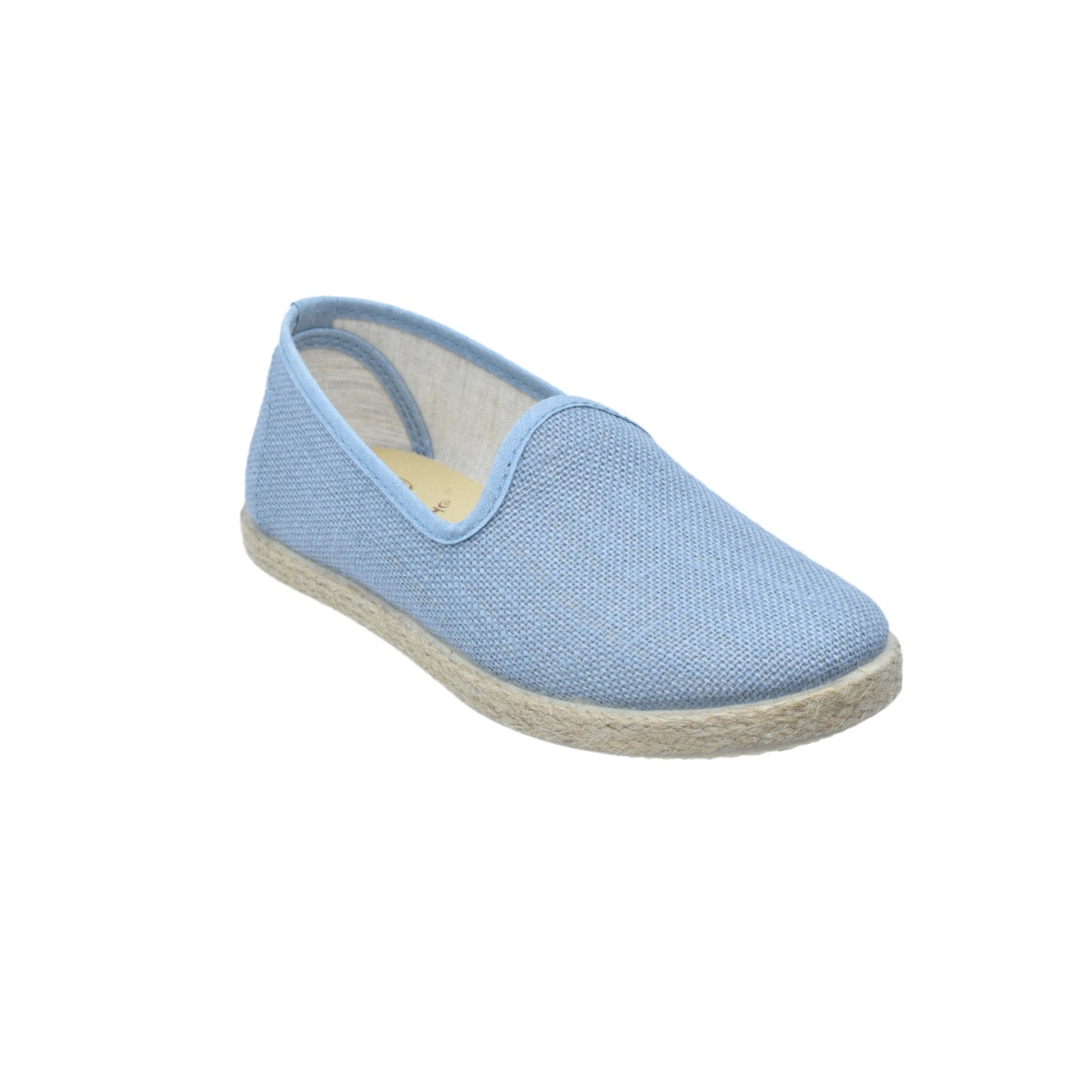 Zapato tipo valenciana de lino celeste para niño – Tokolate