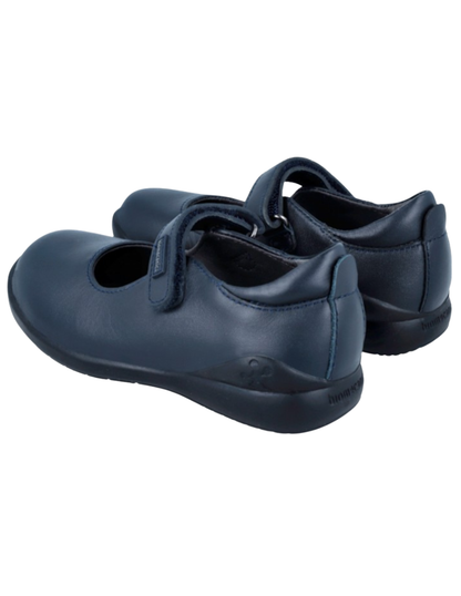 Zapato Niña Escolar Piel Velcr Azul -Biomecanics