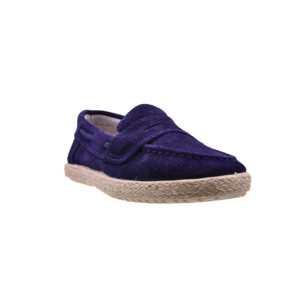 Mocasín de niño en serraje azul marino con antifaz – Pekis