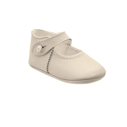 Zapato de bebé en piel con botón – PEKIS