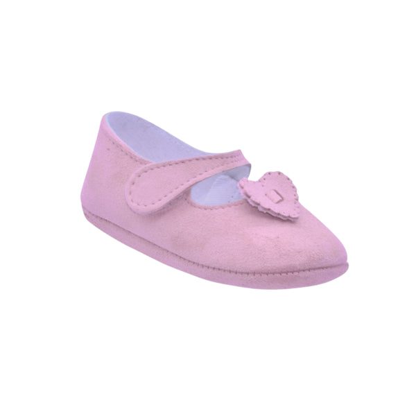 Zapatos de ante rosa con corazón troquelado – Pekis