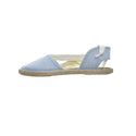 Zapato tipo valenciana con cintas en lino celeste – Tokolate