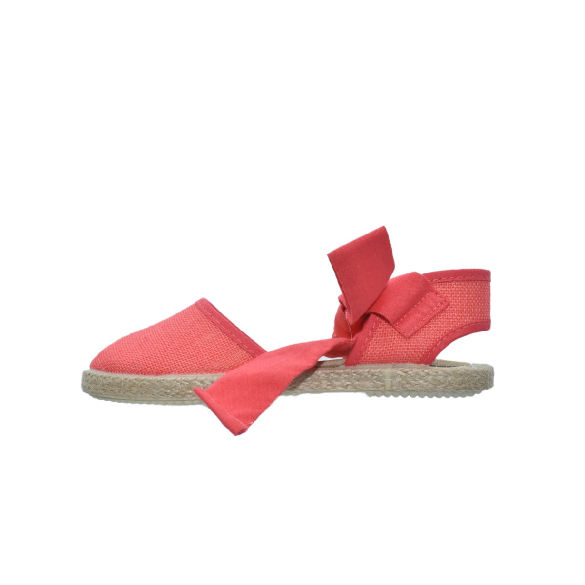 Zapato tipo valenciana en lino coral con lazo – Tokolate