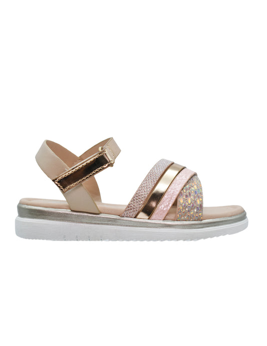 Sandalia Niña con Velcro, Herraje Metálico y Detalle Brillante - GEORGIE BOY