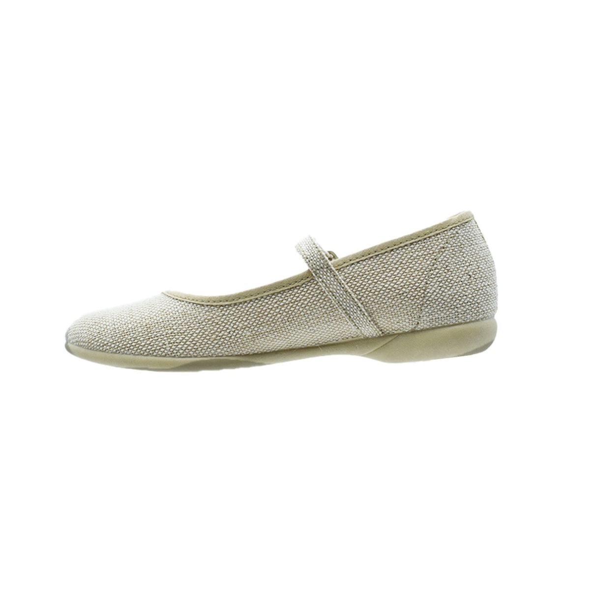 Zapato de niña lino beige con hebilla – Pekis