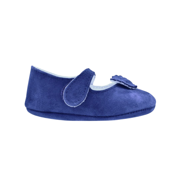 Zapatos Pekis en Gamuza Azul para Bebé