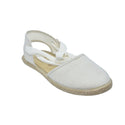 Zapato tipo valenciana en lino crudo con cintas – Tokolate