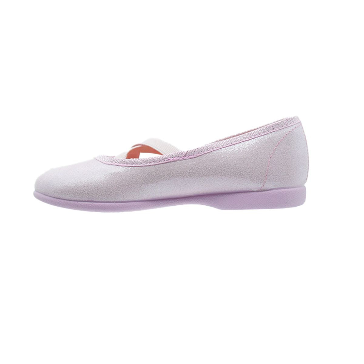 Zapato de niña tipo salón rosa brillante con elásticos – Pekis