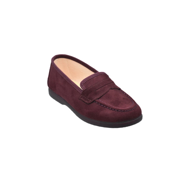 Mocasín de niño en serratex burdeos con antifaz – Tokolate