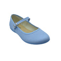 Zapato de niña con hebilla en lino azul cielo – Pekis