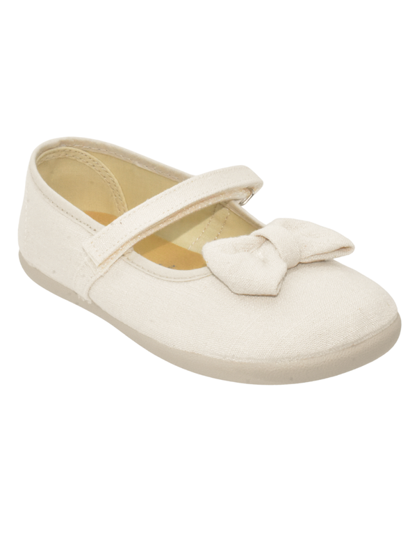 Merceditas Pekis Beige con Moño para Niña