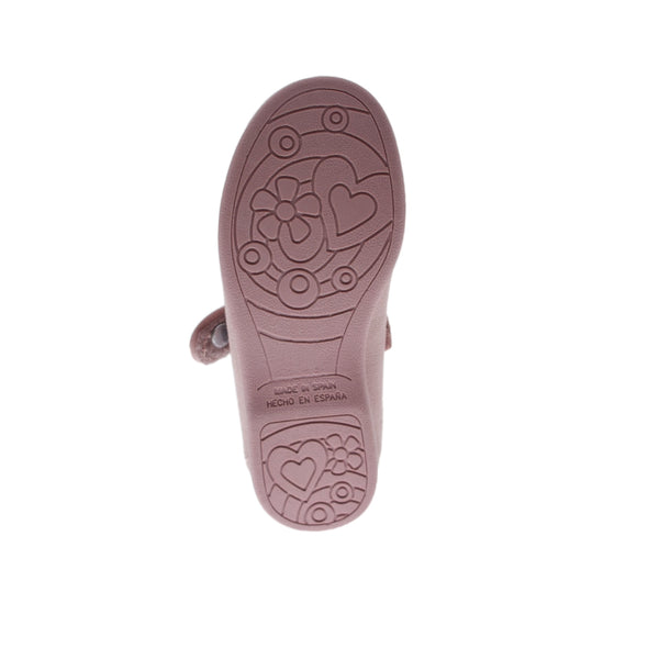 Zapato de niña en lona rosa maquillaje con velcro y botón – Pekis
