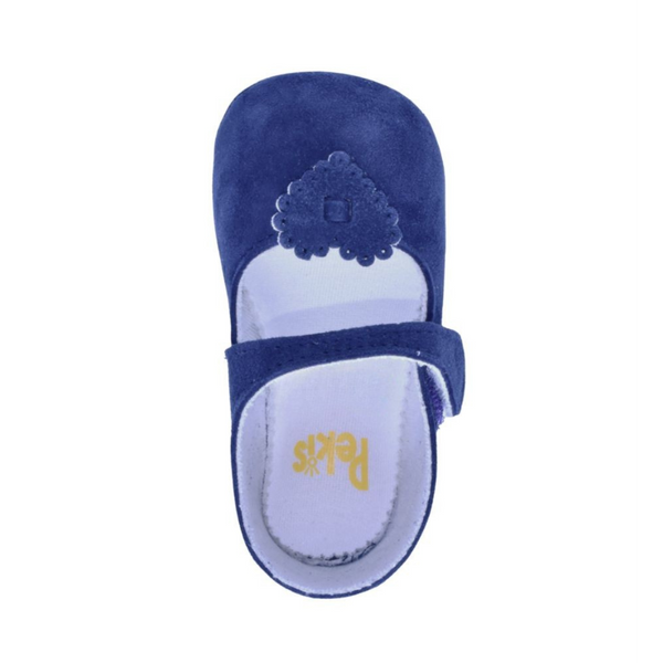 Zapatos Pekis en Gamuza Azul para Bebé