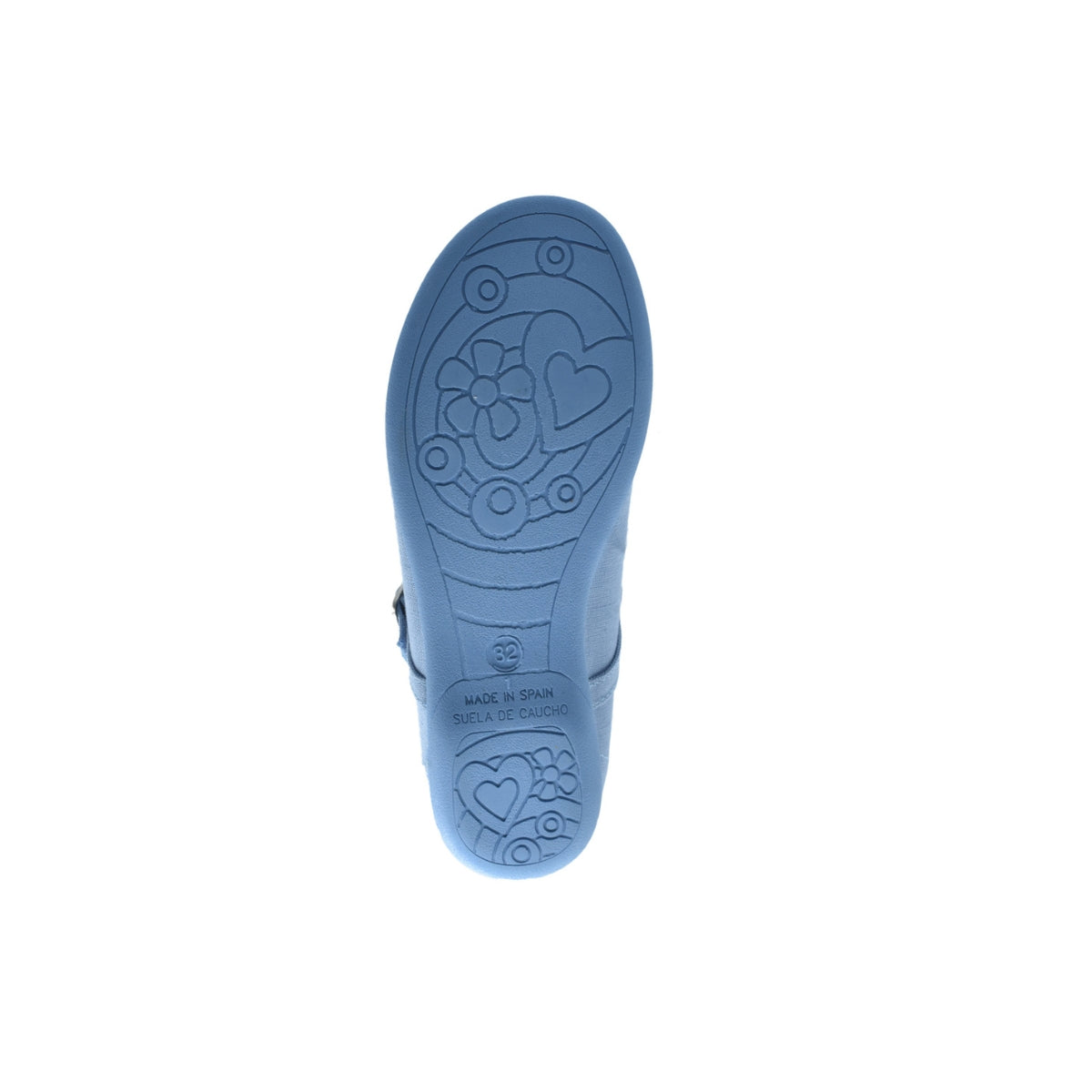 Zapato de niña con hebilla en lino azul cielo – Pekis