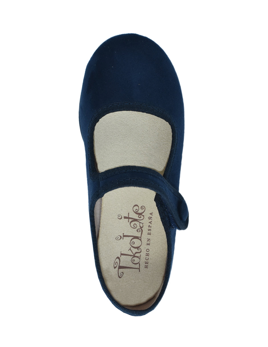 Zapato Niña/ Merceditas Correa Azul -Tokolate