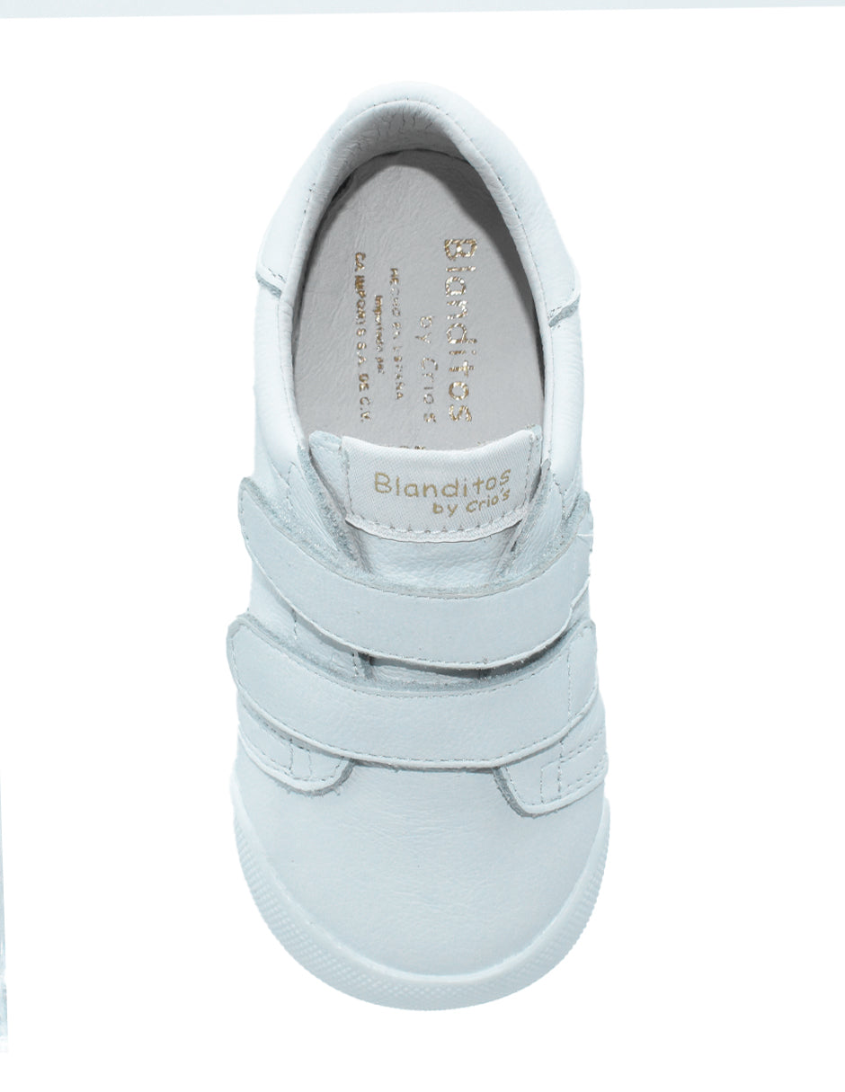 Zapato Barefoot Unisex Basico Dos Velcros Blanco -Blanditos