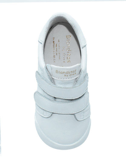 Zapato Barefoot Unisex Basico Dos Velcros Blanco -Blanditos
