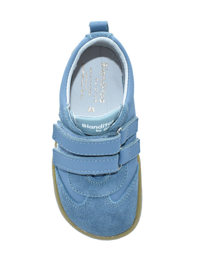 Zapato Barefoot Unisex Deportivo Dos Velcros Azul -Blanditos