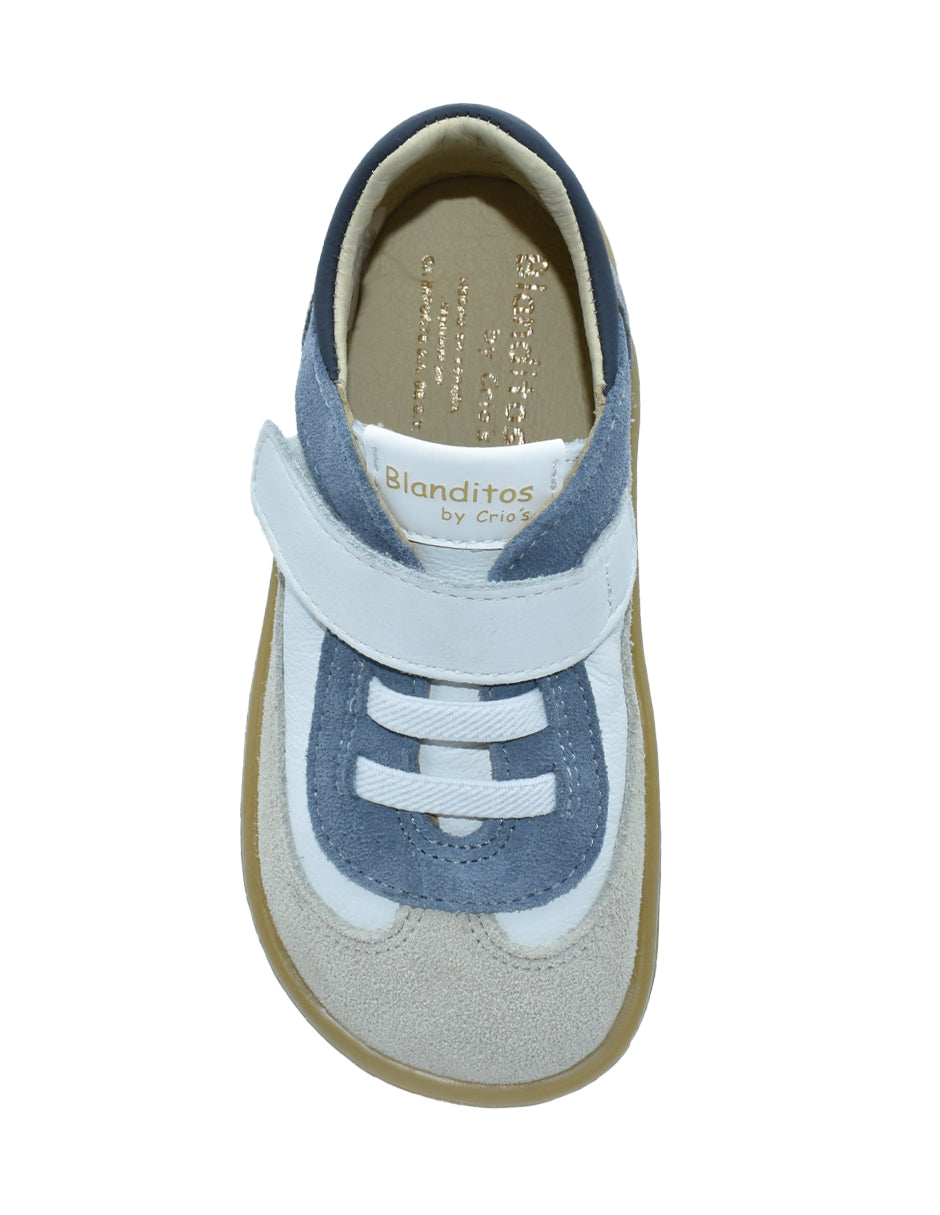 Zapato Barefoot Niño Deportivo Resorte Azul -Blanditos