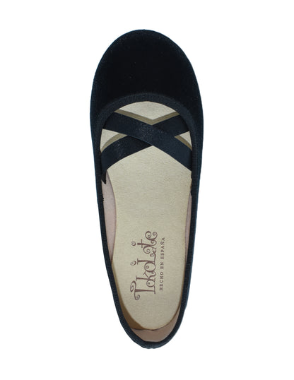Zapato Niña/Balerina Resorte C Negro -Tokolate