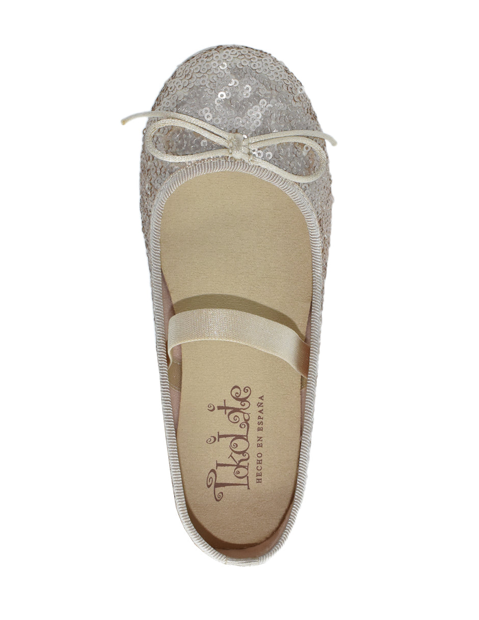 Zapato Niña Balerina Elástico Amarillo -Tokolate