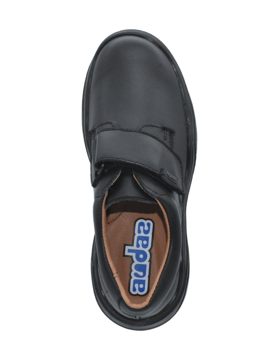 Zapatos Escolar  Coqueta Negros con Velcro para Niño