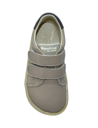 Zapato Barefoot Unisex Deportivo Piel Dos Velcros Café -Blanditos