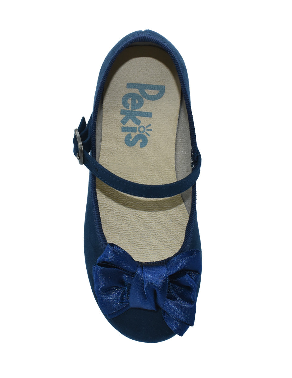 Zapato Niña/Hebilla Moño/Serra Azul -Pekis
