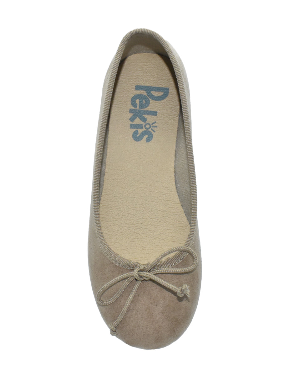 Zapato Niña/Balerina Cordón/Se Café -Pekis