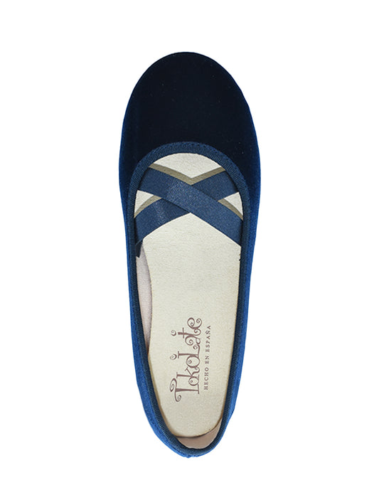 Zapato Niña/Balerina Resorte C Azul -Tokolate