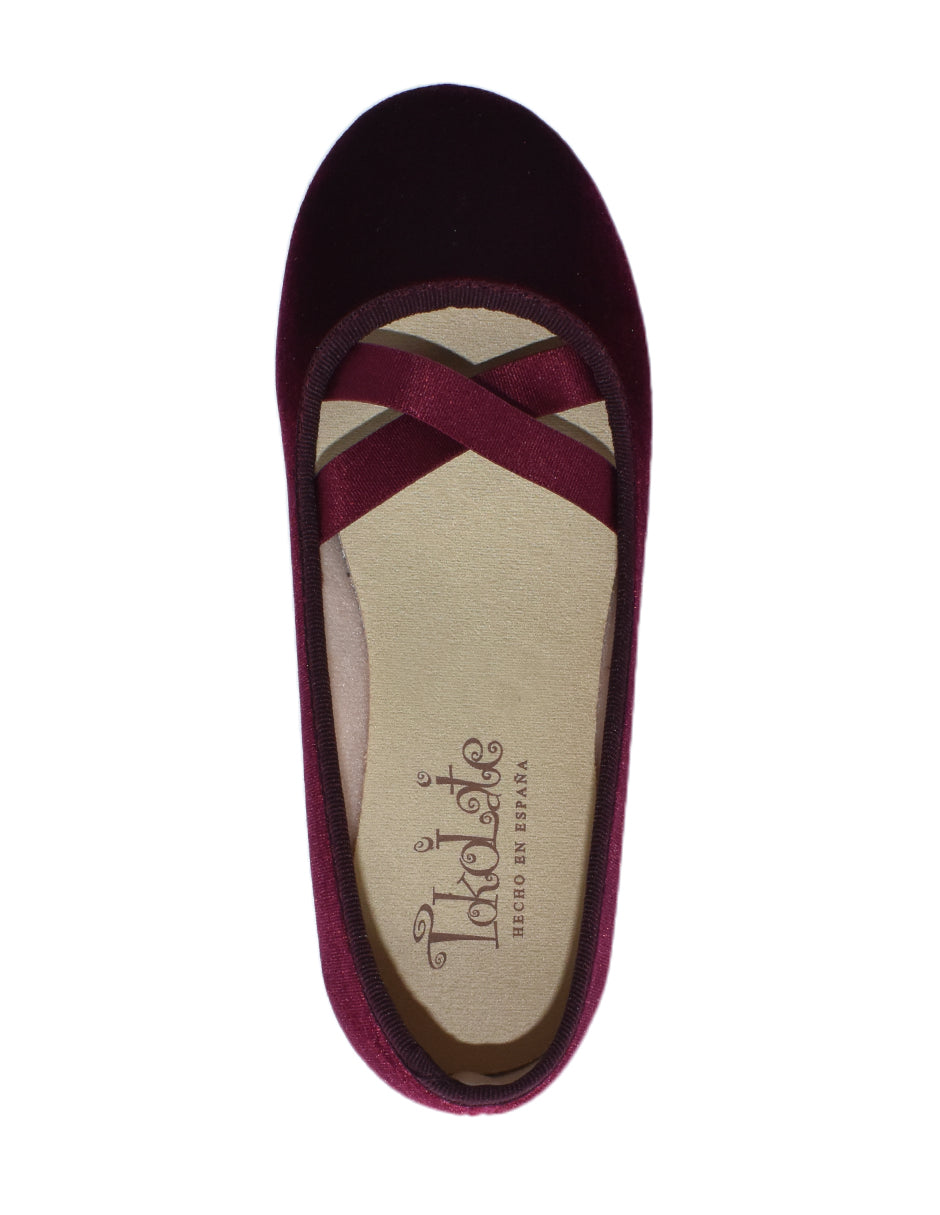 Zapato Niña/Balerina Resorte C Rojo -Tokolate
