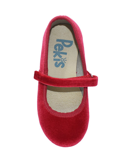Zapato Niña/Salón Velcro/Terci Rojo -Pekis