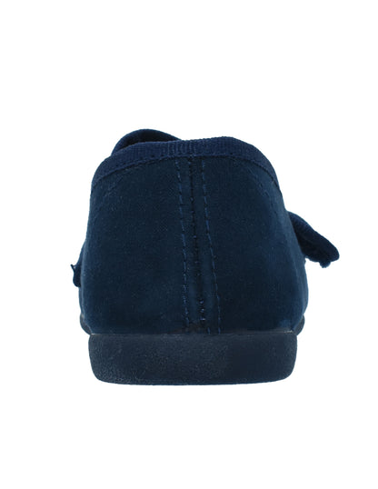 Zapatos Pekis MJ en Serratex Azul con Botón para Niña