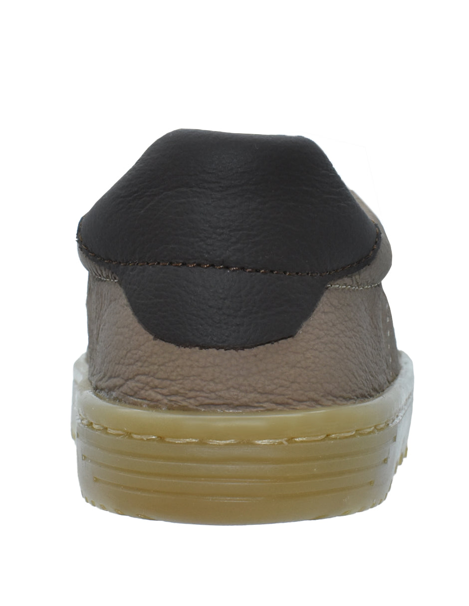 Zapato Barefoot Unisex Deportivo Piel Dos Velcros Café -Blanditos