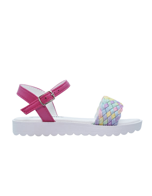 Sandalia Niña con Trenzado Multicolor Glitter y Hebilla- GEORGIE BOY