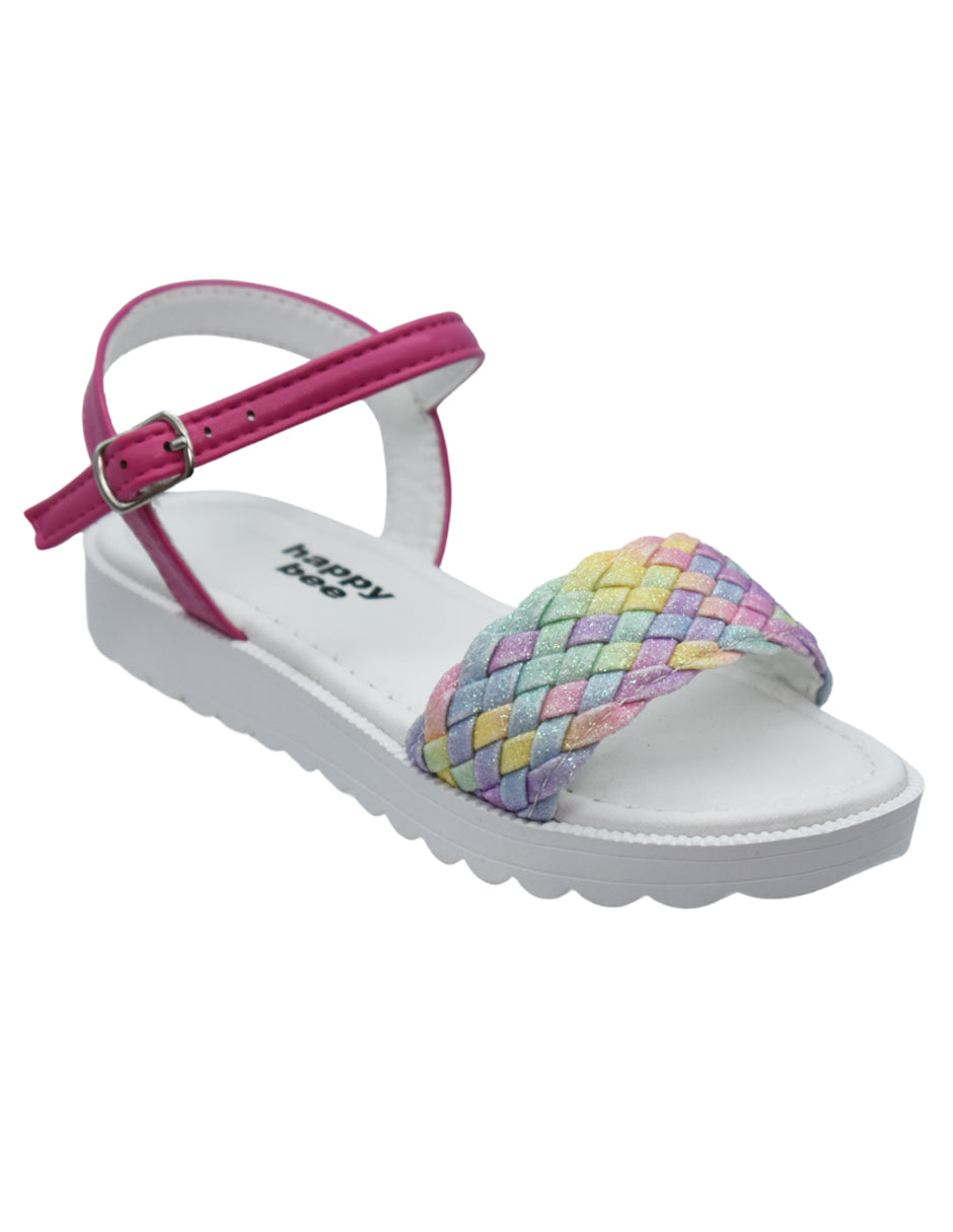 Sandalia Niña con Trenzado Multicolor Glitter y Hebilla- GEORGIE BOY