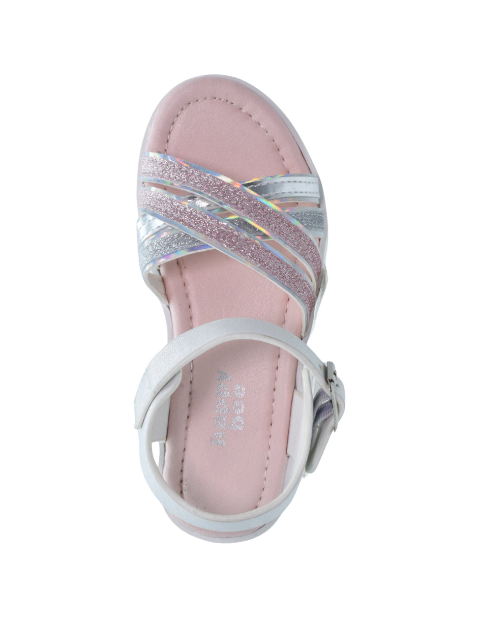 Sandalia Niña con Plataforma y Tiras Glitter Holográfico - GEORGIE BOY