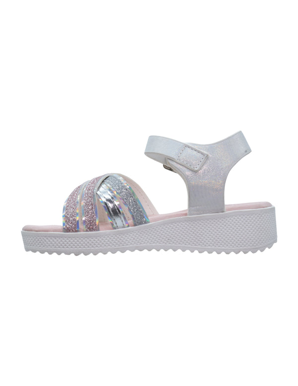 Sandalia Niña con Plataforma y Tiras Glitter Holográfico - GEORGIE BOY