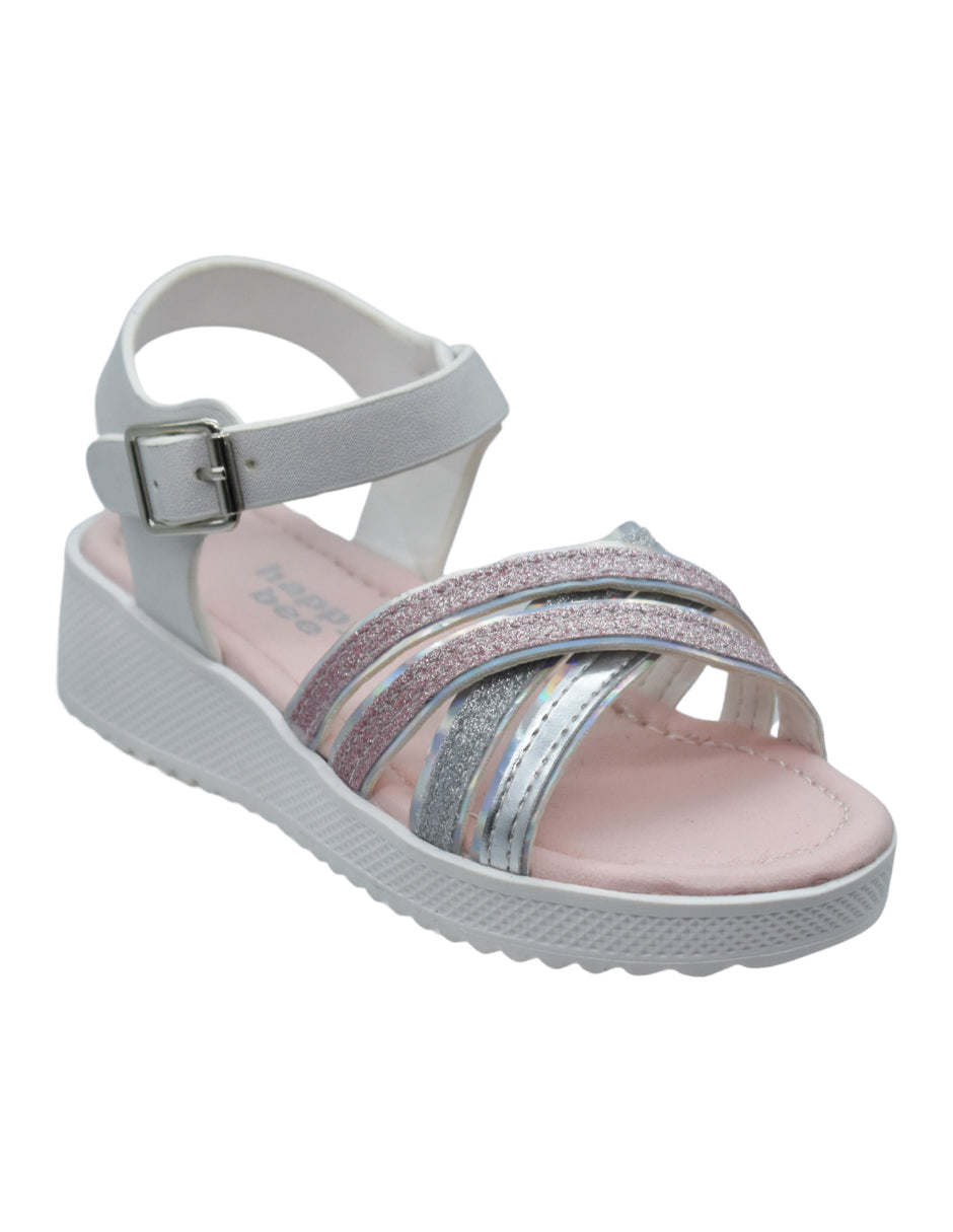 Sandalia Niña con Plataforma y Tiras Glitter Holográfico - GEORGIE BOY