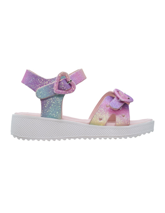 Sandalia Niña Glitter Corazones con Plataforma Suave- GEORGIE BOY