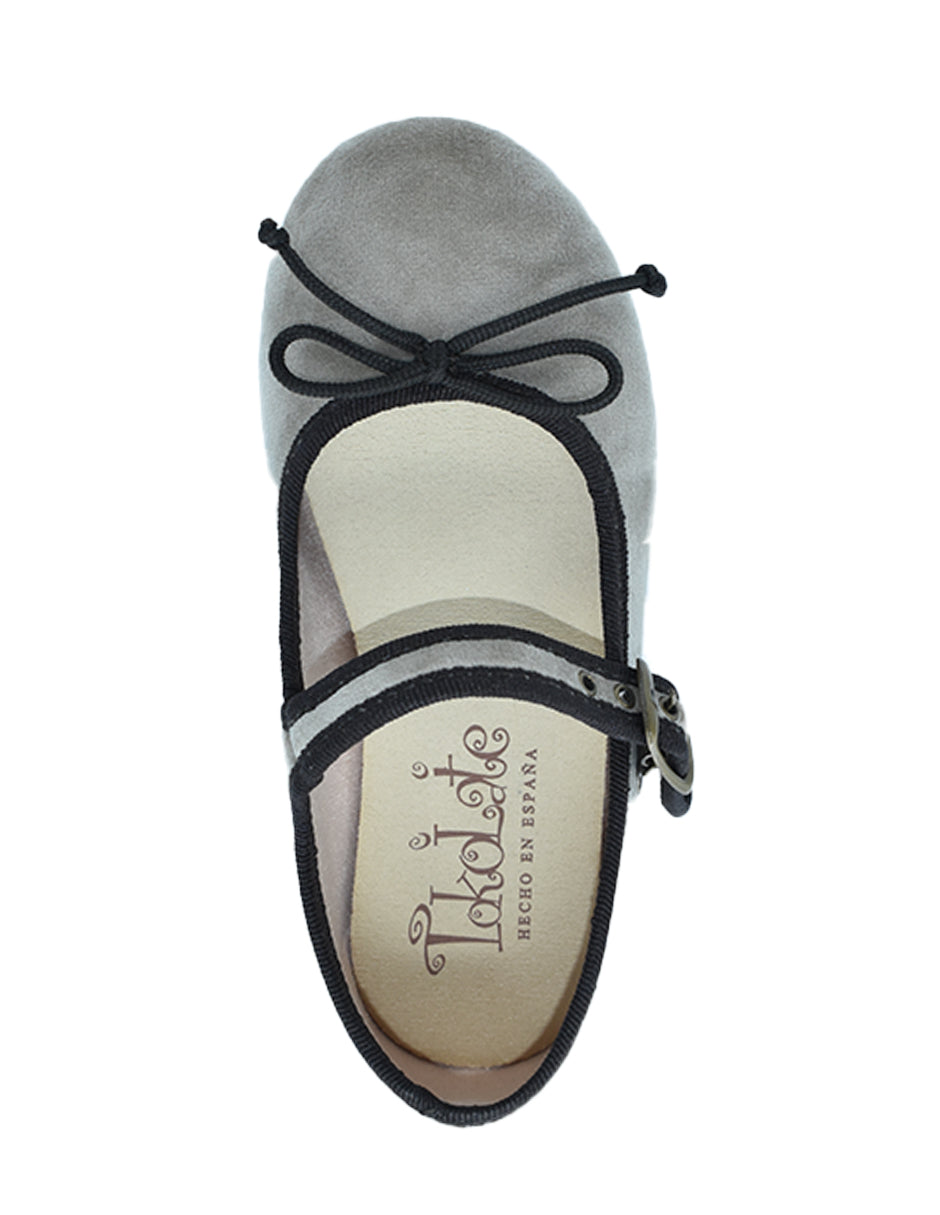 Zapato Niña/ Mercedes Hebilla/ Blanco -Tokolate