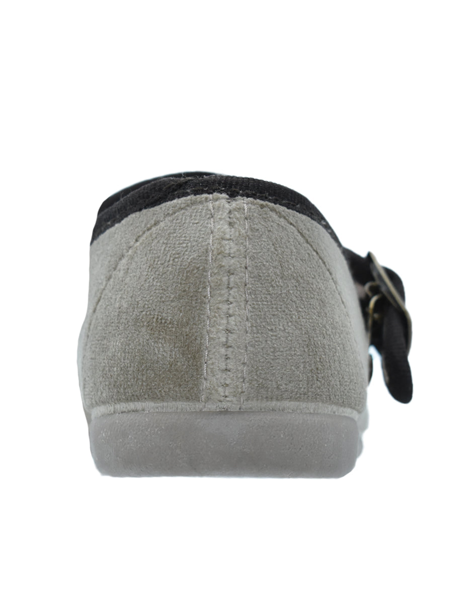 Zapato Niña/ Mercedes Hebilla/ Blanco -Tokolate