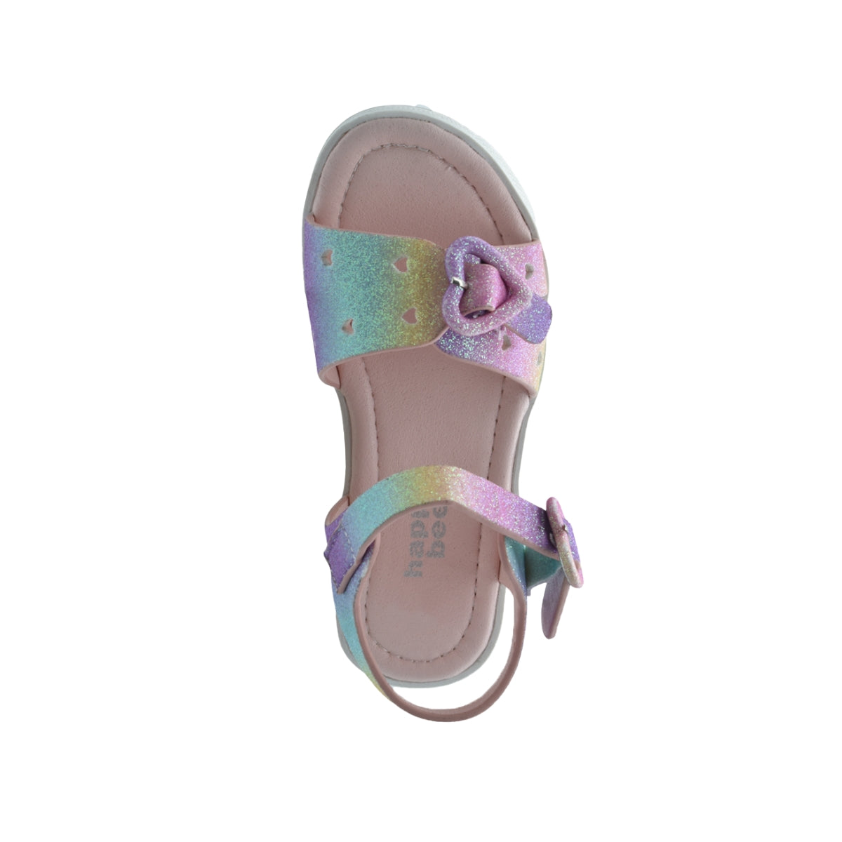Sandalia Niña Glitter Corazones con Plataforma Suave- GEORGIE BOY