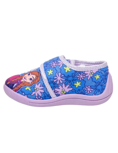 Pantufla Georgie Boy Azul Lila Diseño Frozen con Velcro para Niña